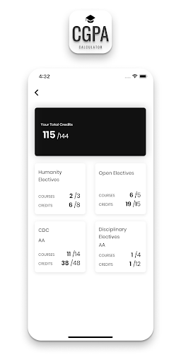 CGPA Calculator Screen 2
