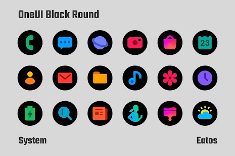 OneUI Black - Round Icon Pack Screenshot