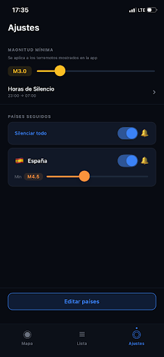 Seismo - Alertas de Terremotos screenshot 4