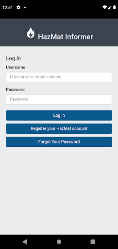 Android application HazMat Informer screenshort