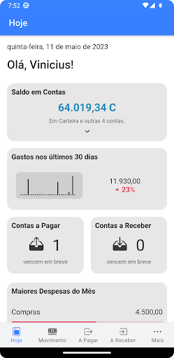 Android application Orçamento Pessoal screenshort