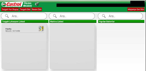Android application Castrol Ölçüm Modülü screenshort