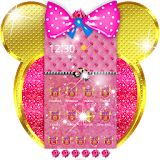 Pink Gold Minny Blossom Bow Theme icon