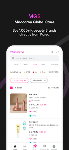 Maccaron Beauty Shopping App Screen 2