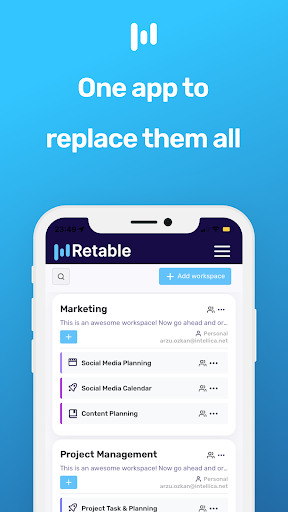 Android application Retable screenshort