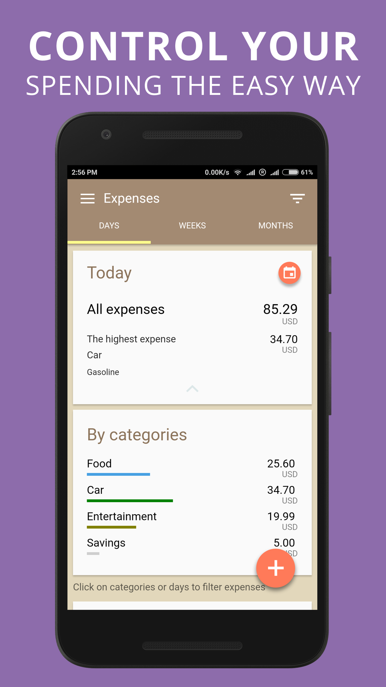 Android application Expenses tracker: spending manager & saving expert screenshort