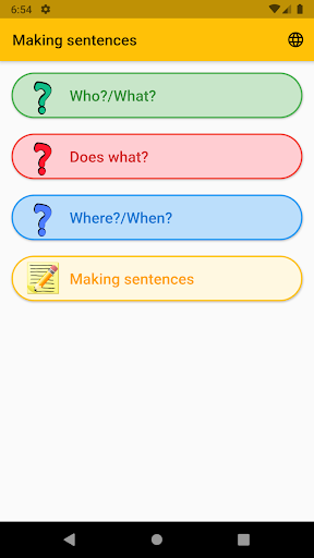 Making sentences Screen 3