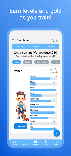 Screenshot of Workout Quest - Gamified Gym