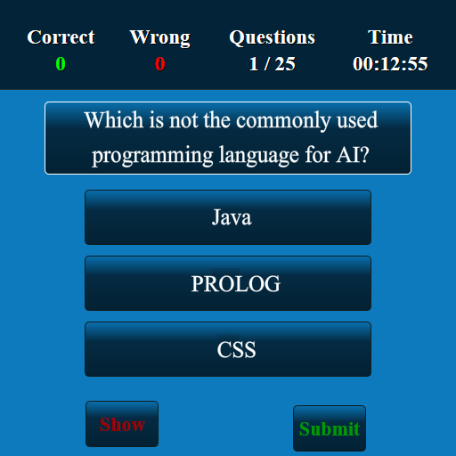 Artificial Intelligence MCQ Screen 2