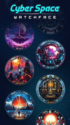 Cyber Space Watch Face SGW7 screenshot 7