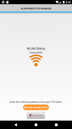 WLAN Remote File Manager Screen 2