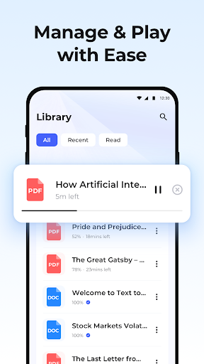 Screenshot of Text to Speech - AI Reader