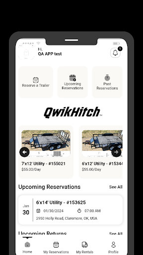 Android application QwikHitch screenshort