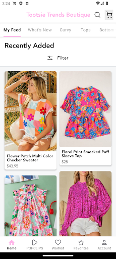 Android application Tootsie Trends Boutique screenshort