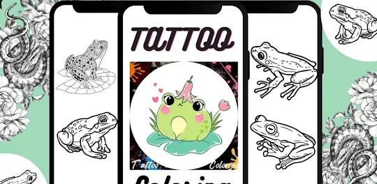 Tattoo Frog Coloring Book