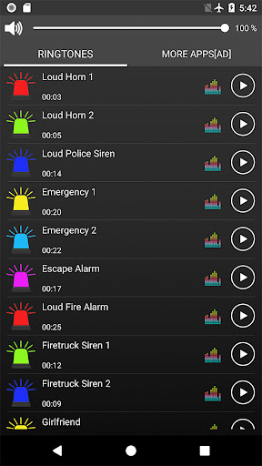 Loud Siren Ringtones Screen 2