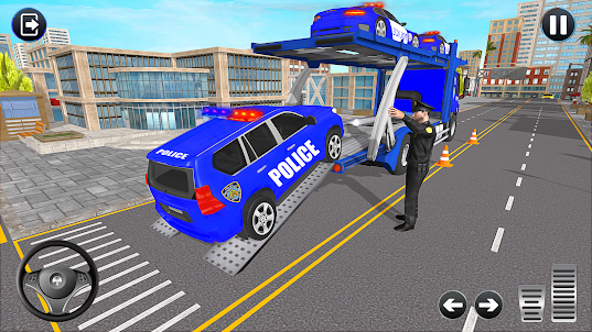 警車運輸卡車遊戲