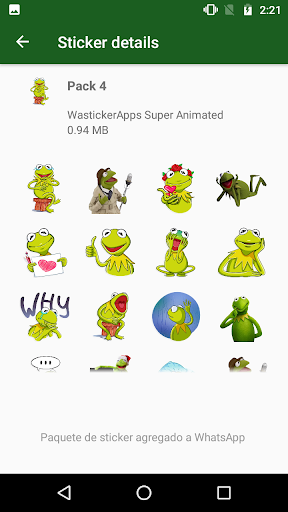 Android application Kermit Memes WASticker screenshort