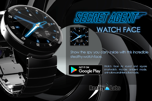 Android application Secret Agent - Watch Face screenshort