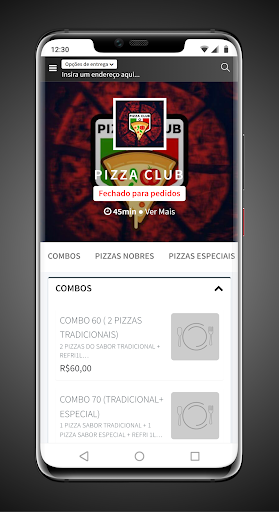Android application Pizza Club screenshort