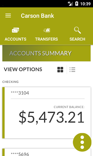 Carson Bank Mobile App Screen 2