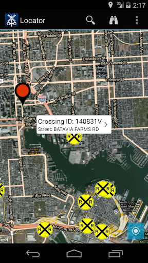 Android application Rail Crossing Locator screenshort