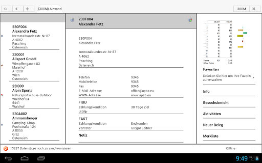 BITS mobile ERP für Mesonic Screen 2