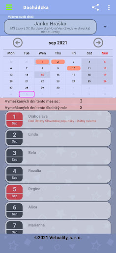 Android application iSkolka.sk screenshort