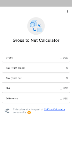 Android application Gross to Net Calculator screenshort