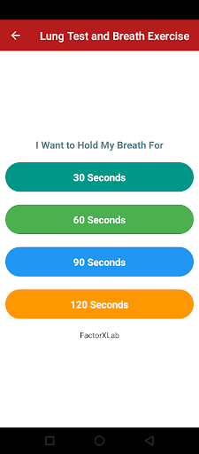 Android application Lung Test and Breath Exercise screenshort