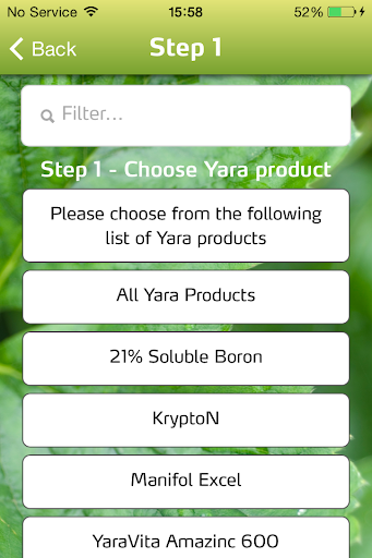 Yara TankmixIT Screen 2