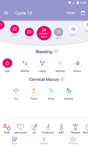 Screenshot of FEMM Health and Period Tracker