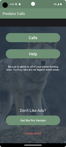 Android application Predator Calls screenshort