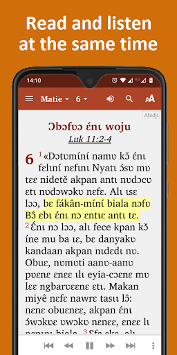 Android application Bible in Abidji - with audio screenshort