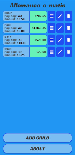 Android application Allowance-o-matic screenshort