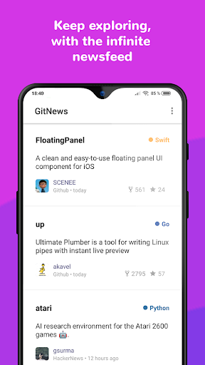 GitNews — Trending repos from Screen 3