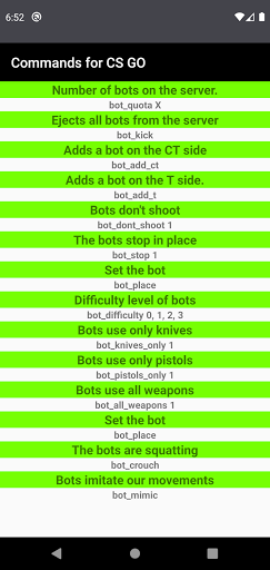 Android application commands for CS GO screenshort
