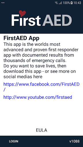 Android application FirstAED screenshort