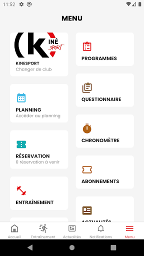 Android application KineSport screenshort