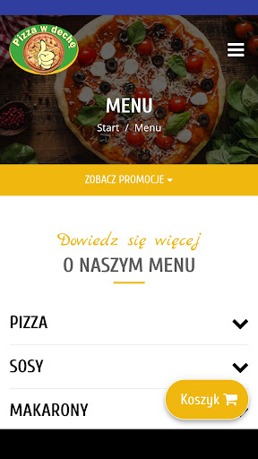 Android application Pizza w Dechę screenshort