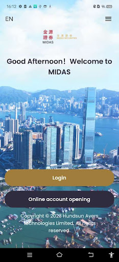 Android application Midas Securities screenshort