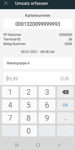 AVS Umsatz-Scan Screen 3
