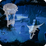 Ghost Halloween Cemetery Full icon