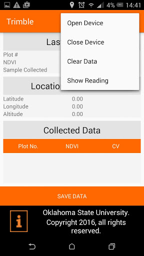 GreenSeeker BT Logger V 1.0. Screen 3