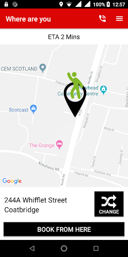 Android application Town Taxis Coatbridge screenshort