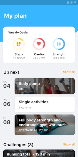 Android application Let's Go Fitness screenshort