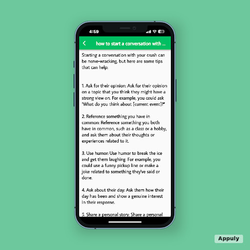 How to start a conversation Screen 3
