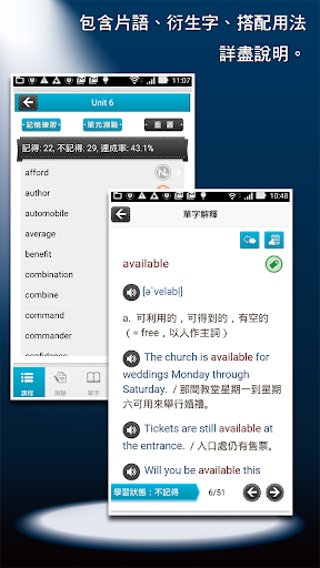 常春藤核心英文字彙, 正體中文版 Screen 2