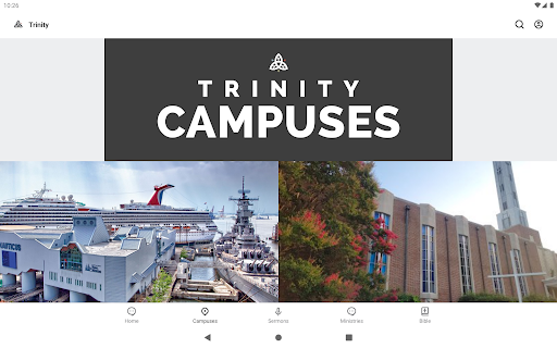Screenshot of The Trinity Church App