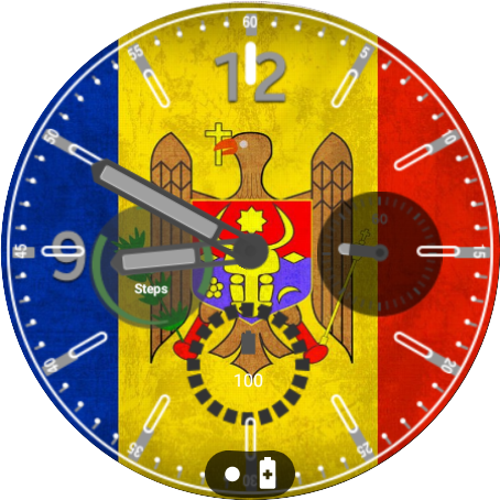 Android application Moldova Flag Watchface screenshort